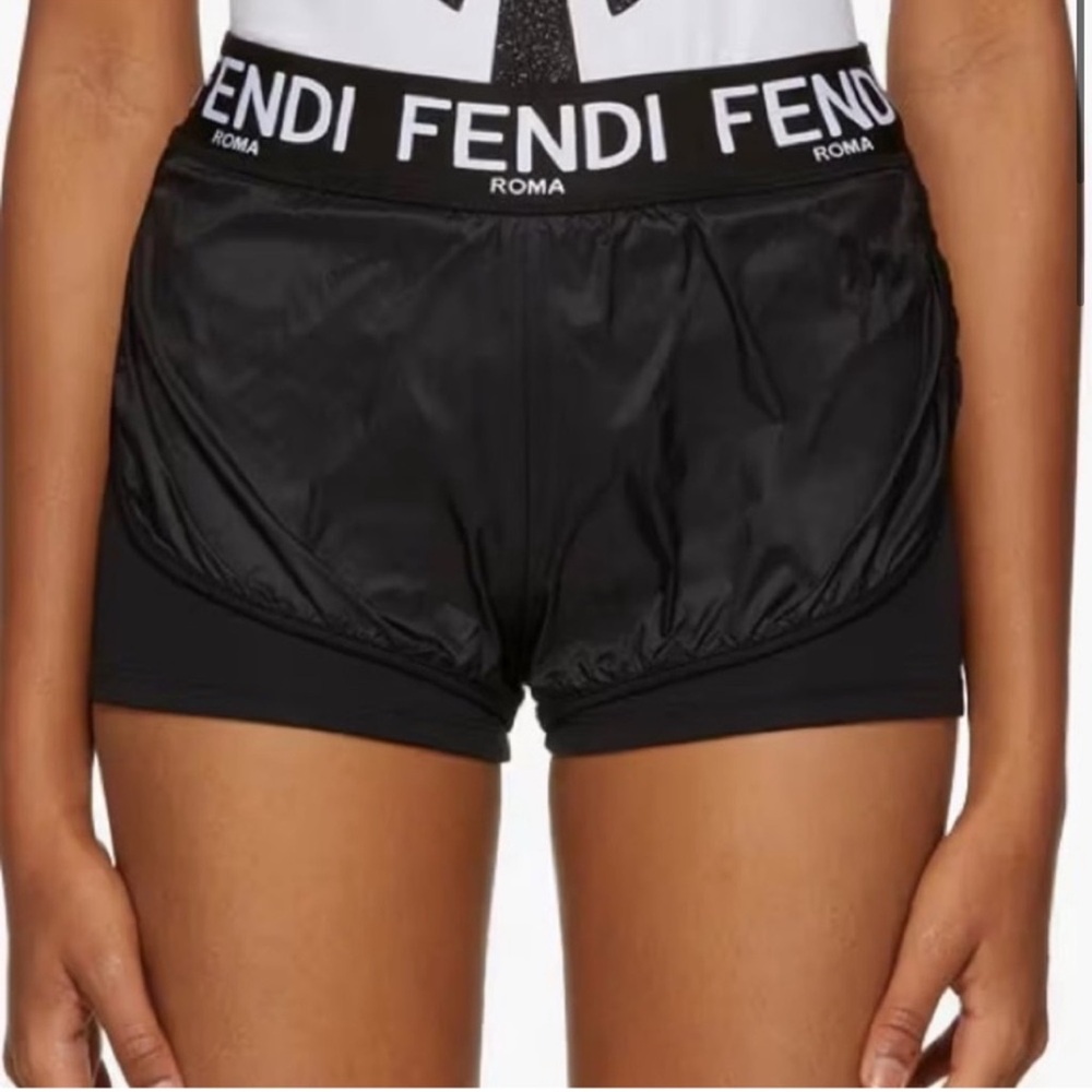 Fendi Women's Black Athletic Shorts